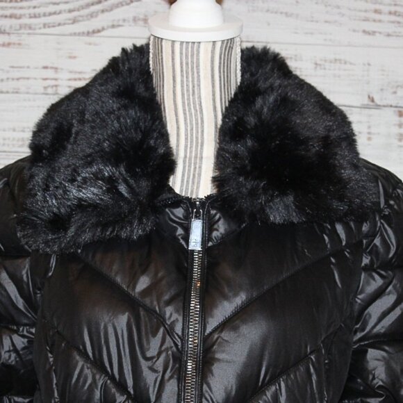 Kenneth Cole Women's Faux-Fur-Collar Down Puffer Coat Thistle Size XL - Picture 2 of 6
